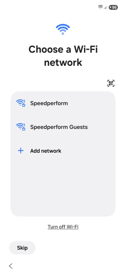 Press the required Wi-Fi network.