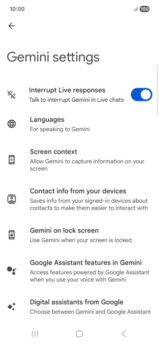 Press Digital assistants from Google.