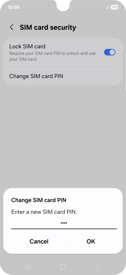 Key in a new four-digit PIN and press OK.