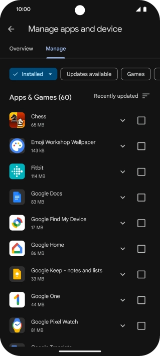 Press the required app.