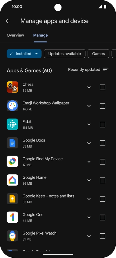 Press the required app.