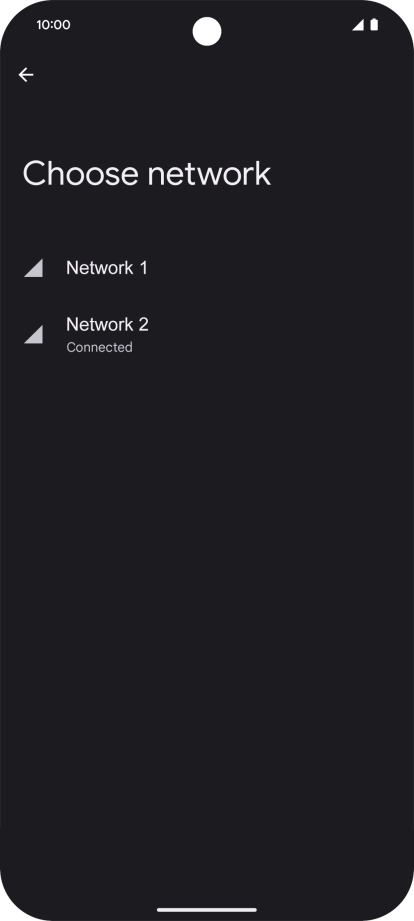 Press the required network.