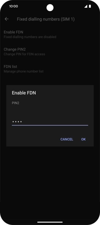 Key in your PIN2 and press OK. Key in your PIN2 and press OK.