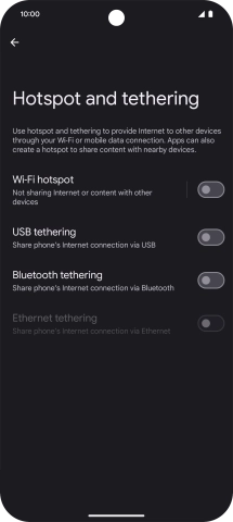 Press Wi-Fi hotspot.