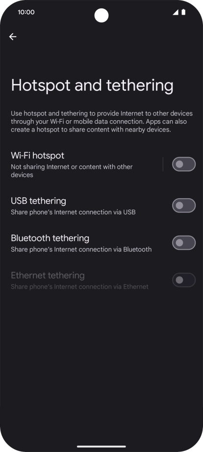 Press Wi-Fi hotspot.