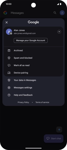 Press Messages settings.