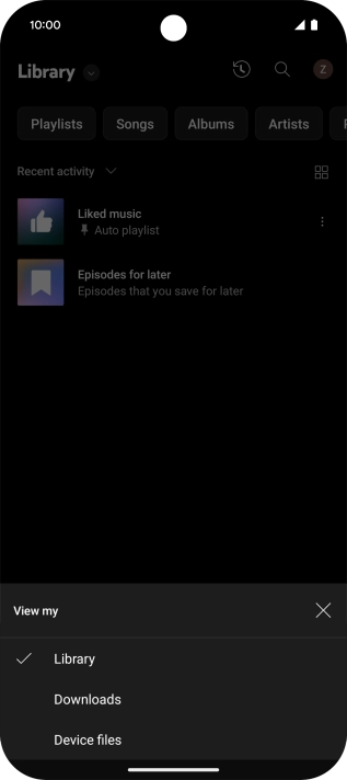 Press the required category and go to the required audio file.