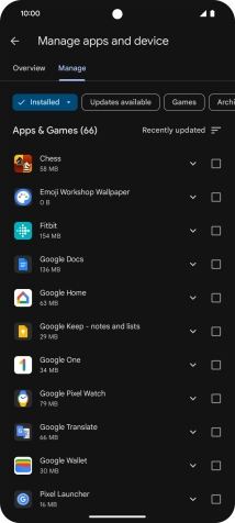 Press the required app.