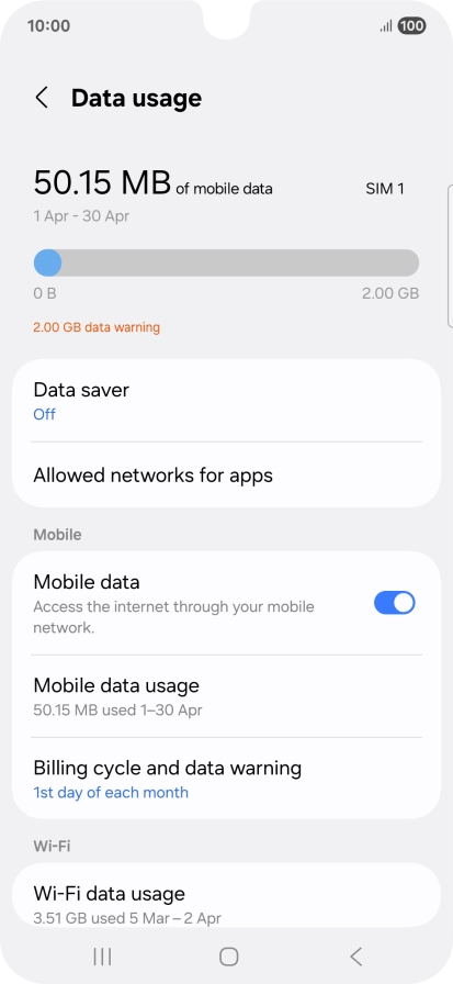 Press Data saver. Press Data saver.