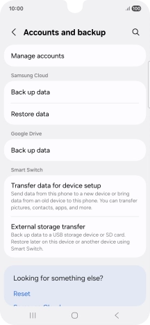 Press Manage accounts.