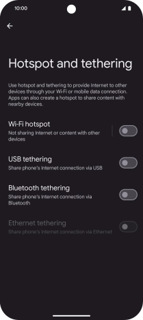 Press Wi-Fi hotspot.