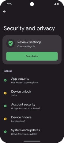 Press Device unlock. Press Device unlock.