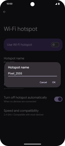 Key in the required Wi-Fi hotspot name and press OK.