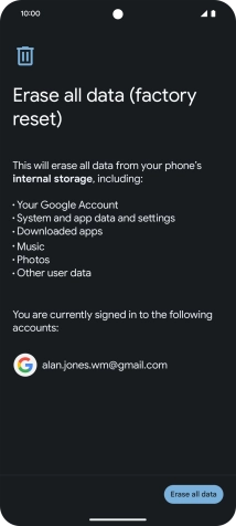 Press Erase all data.