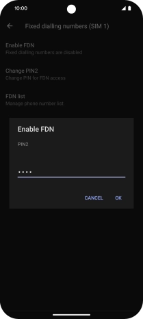 Key in your PIN2 and press OK.