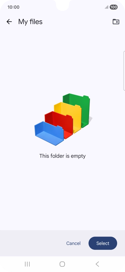To create a new folder, press the new folder icon and follow the instructions on the screen to create a new folder. To create a new folder, press the new folder icon and follow the instructions on the screen to create a new folder.