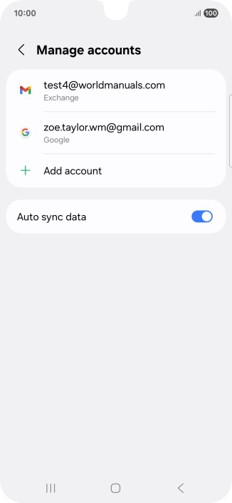 Press the required email account.