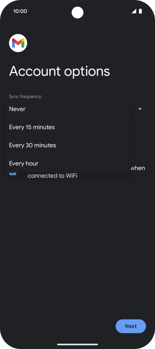 Press the required setting.