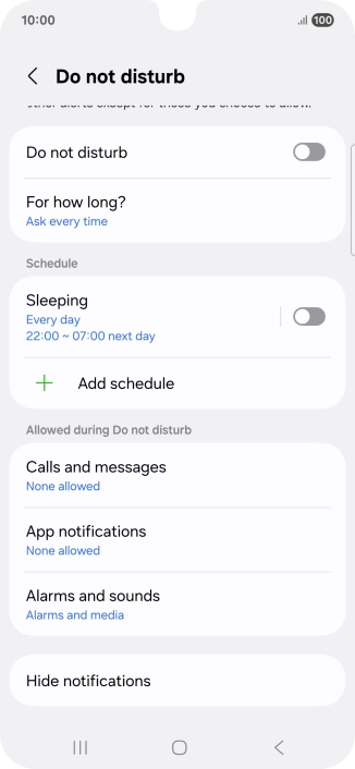 Press the indicator next to 