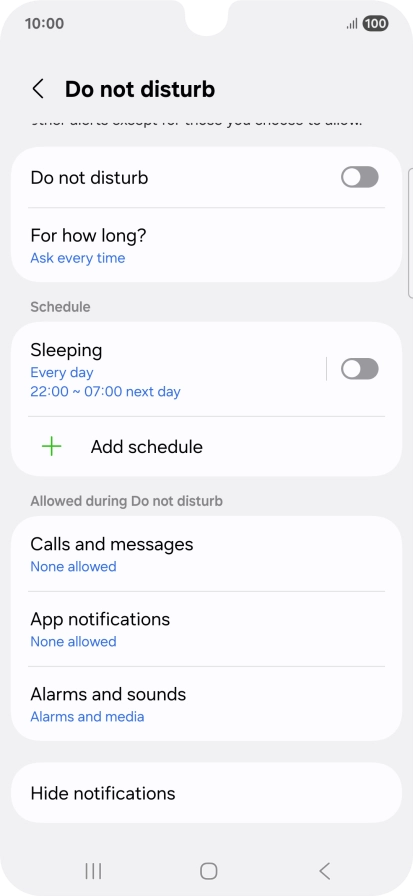 Press the indicator next to 