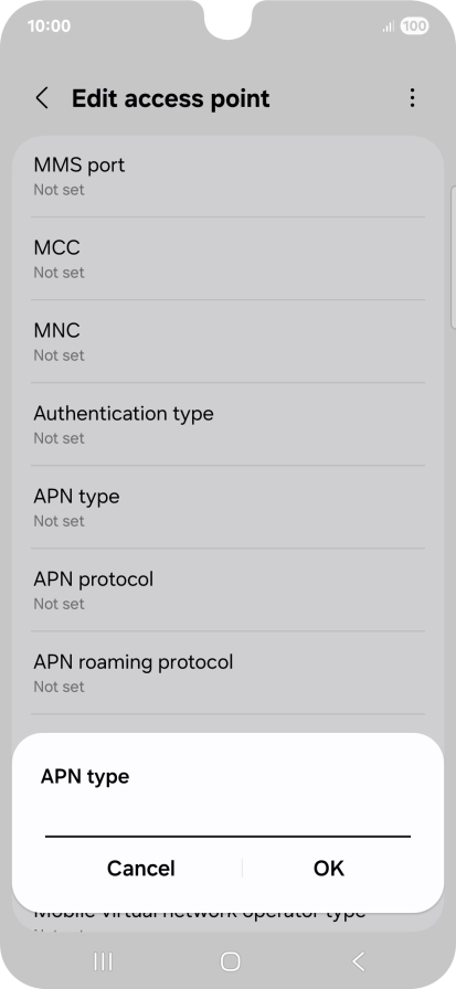 Key in default and press OK. Key in default and press OK.
