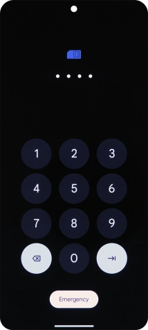 If your SIM is locked, key in your PIN and press arrow right.
