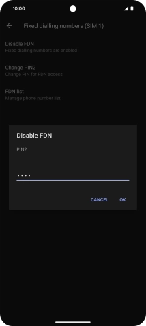 Key in your PIN2 and press OK.