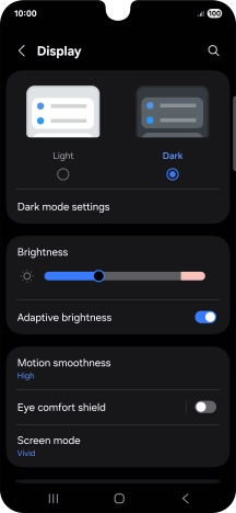 Press Dark mode settings.