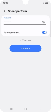 Key in the password for the Wi-Fi network and press Connect.