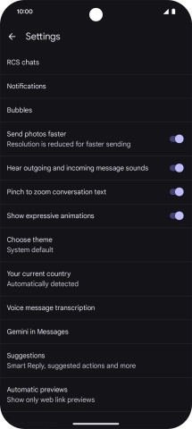 Press Gemini in Messages.