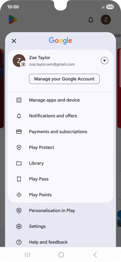 Press Manage apps and device. Press Manage apps and device.