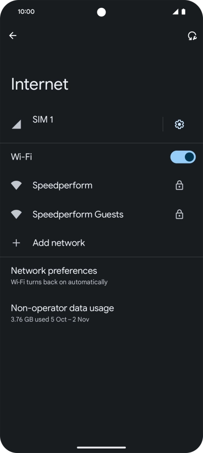 Press the required Wi-Fi network.