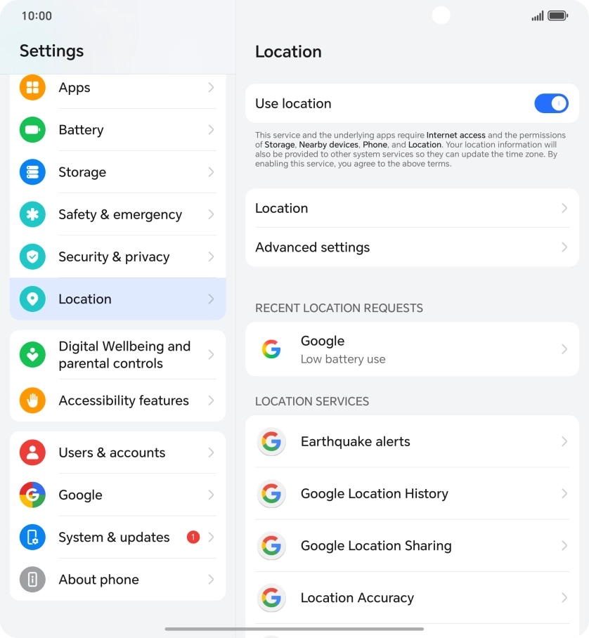 Press Location Accuracy. Press Location Accuracy.