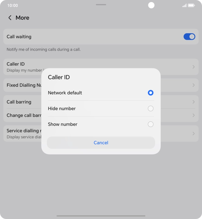 Press Show number to turn on caller identification.