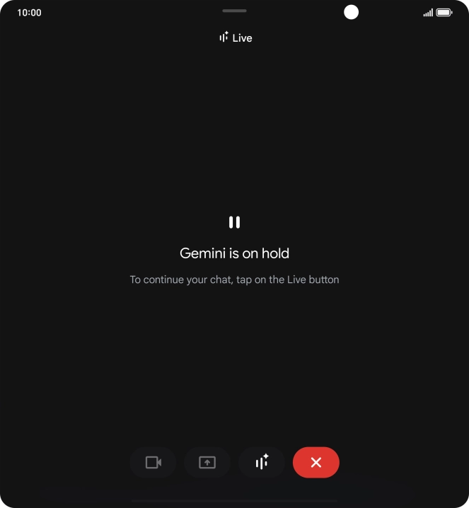 To resume the conversation, press the resume icon.