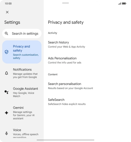 Press Google Assistant.