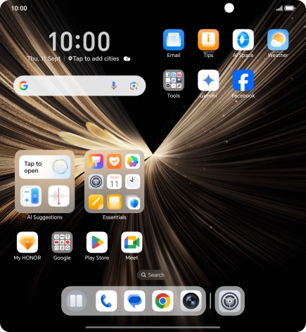 Slide your finger downwards starting from the top of the screen.