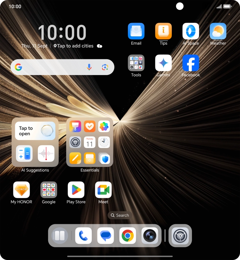 Slide your finger downwards starting from the top of the screen.