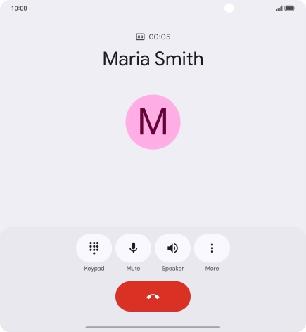 Press the end call icon.