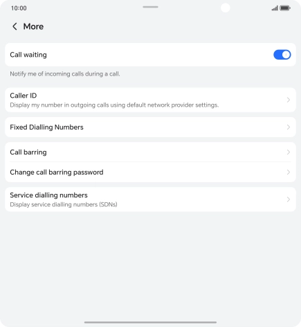 Press Fixed Dialling Numbers.