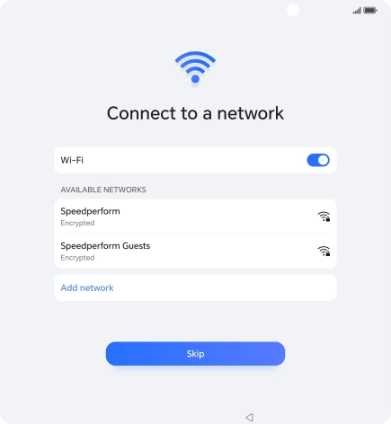 Press the required Wi-Fi network.