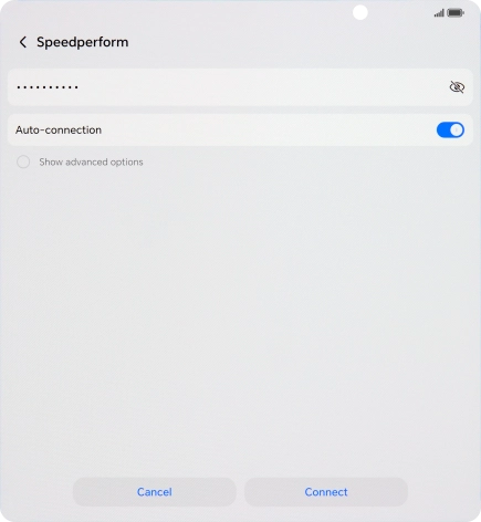 Key in the password for the Wi-Fi network and press Connect.