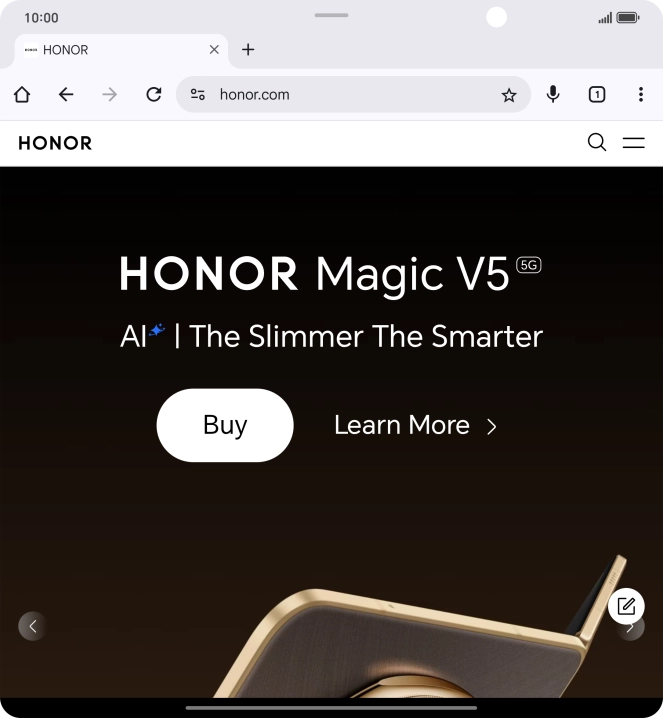 Press the menu icon.