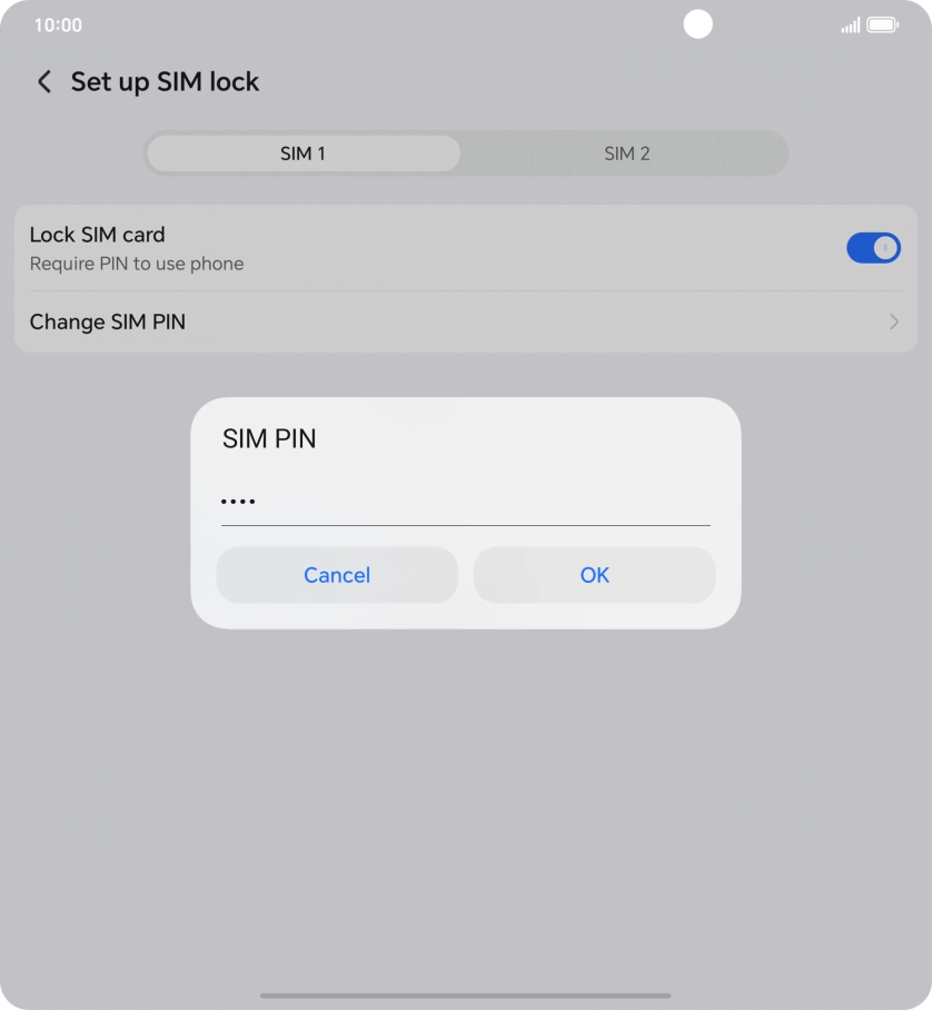 Key in your current PIN and press OK. Key in your current PIN and press OK.