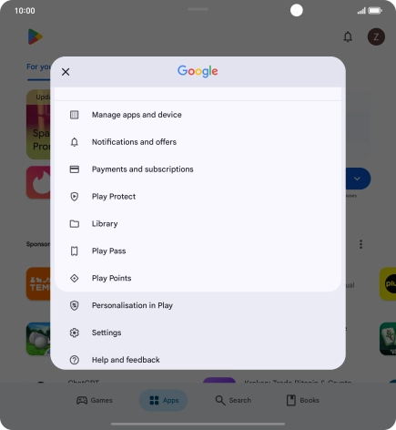Press Manage apps and device.