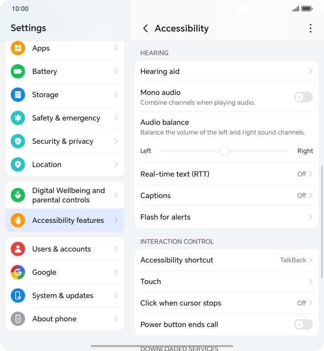 Press the required setting below Press the required setting below