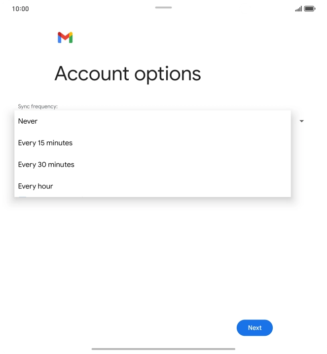 Press the required setting.