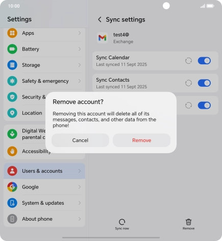 Press Remove. Press Remove.