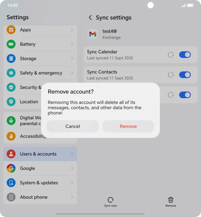 Press Remove. Press Remove.