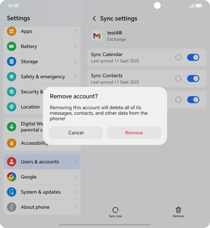 Press Remove. Press Remove.